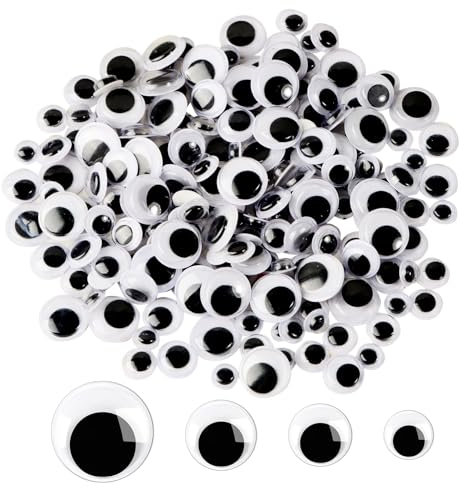 200pcs Ojo Manualidades Pequeños 8+10+12+15mm Pegatinas Ojos Móviles Ojos Autoadhesivo para Bricolaje Artesanía Juguete Muñecas Accesorios (Pequeño)