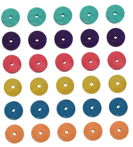 ibasenice 30stücke Holzräder Für Spielzeug Farbige Holzräder Holzwerkzeugräder Kreative Holz Räder Für Junge Mädchen DIY Handwerk Projekte