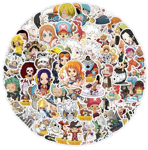100 Stück Anime One- Piece Aufkleber Auto Laptop Telefon Gitarre Skateboard Motorrad Fahrrad Animation One Piece Stickers Set Vinyl Wasserdicht Aesthetic Aufkleber für Jugendliche Kinder Erwachsene
