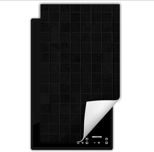 DarHaus Copertura Tappetino Piano Induzione 30x52 cm Cucina Coprifornelli Protezione per Piano Induzione - nero - piatto