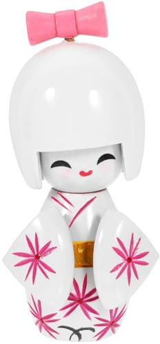 PRETYZOOM Japanische Kimonopuppe Aus Holz 3.54 Zoll Traditionelle Tischdekoration Für Zuhause Büro Und Party Japanisches Kunsthandwerk Geschenk
