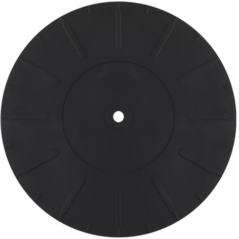 Turntable Platter Mat, 7 Inch Diameter Silicone Turntable Mat Anti-Static Anti-Slip Turntable Pad LP Slipmat Record Player Mat for Vinyl Record Mat Replacement Accessories (Black)