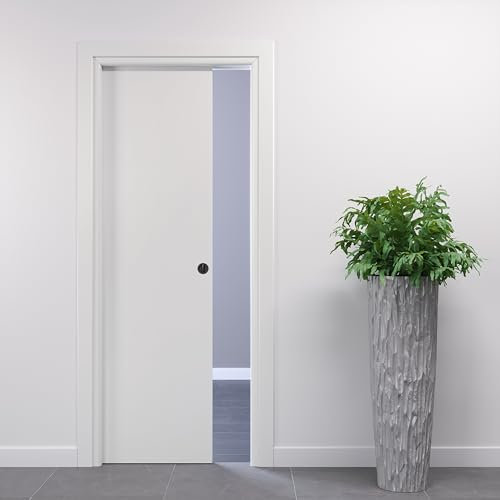 PORTE ITALIANE porta interna porta scorrevole porta a scomparsa porte interne moderne HIGH DENSITY telai legno resistenti all'acqua WATERPROOF varie misure 60x210 serratura brunita Bianca