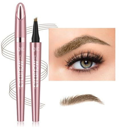 Magic Liquid Eyebrow Pencil - New 4 Tip Microblade Eyebrow Pen | Natural Long-Lasting Hair-Like Defined Contouring Brows (# 01)