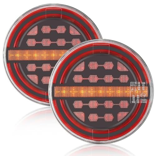 SPARKMOTO LED Anhänger Rückleuchten - Runde Hamburger LED Beleuchtung 12V/24V Universal