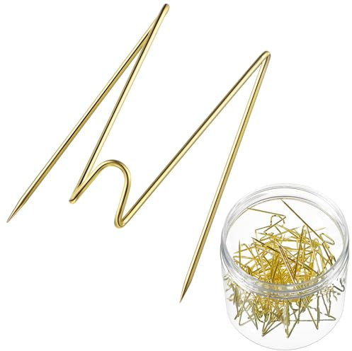 Geyoga Fabric Panel Wall Wire Hooks Cubicle Hooks with Clear Storage Box for Interior Exterior Decor for Picture Home School Office DIY (Gold,36 Pcs)