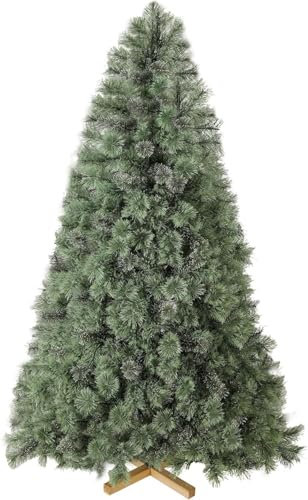 150 cm Albero di Natale Artificiale, Albero di Natale Luxury Realistico, Folto, Aghi di Pino Pretrattati Realistici, con Supporto in Legno Fatto a Mano, 350 Punte, Ignifugo