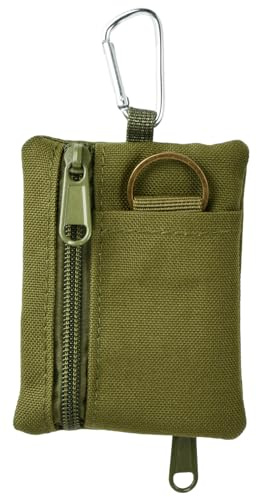 EDC Molle Pouch, Kompakte Geldbörse, Outdoor Mini Tragbares Schlüsselkartenetui mit Karabiner, Camping Reißverschluss Tragbare Tasche für Den Außenbereich