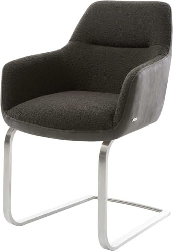 Schwingstuhl Pejo-Flex Freischwinger flach Edelstahl Materialmix Schwarz Taschenfederkern
