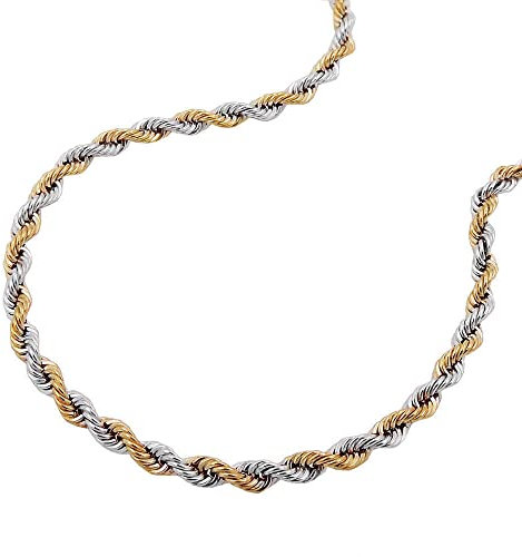 Schmuck Krone 2,8mm Kordelkette Halskette Collier 14Kt 585 Gold WeiÃŸgold Gelbgold bicolor 45cm