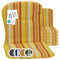 Beo Gartenstuhl-Auflagen Kos Niedriglehner 80x44 cm, 6er Set | Waschbare, UV-beständige Sitz-Kissen | Atmungsaktive Polster-Auflagen nach Öko-Tex Standard | Gelb-Orange gestreift | Made in EU