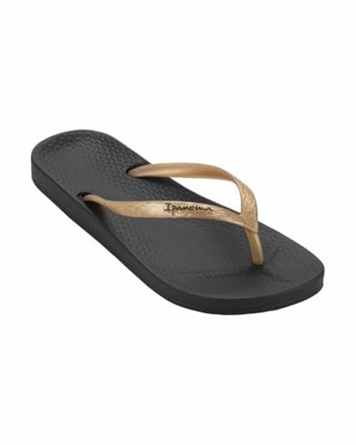 Ipanema Anatomic Fem Flip-Flop für Damen, Hellbraun, Schwarz/Gold, 7