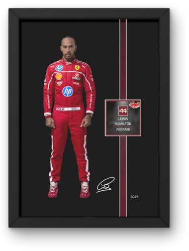 Lap Legends Lewis Hamilton 2025 Gerahmter Kunstdruck mit reproduzierter digitaler Signatur