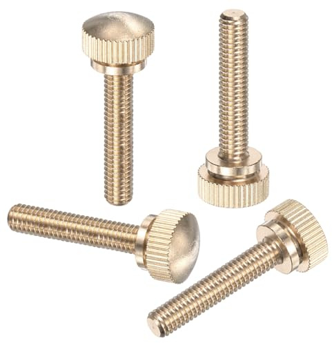 M METERXITY 4-Pack Viti A Manopola Rigate M6x30mm Ottile Massiccio | Testa Tonda, Con Impugnatura A Spalla, Per Viti Occhiali/PC Computer, Punta Filettata Rigata A Manopola