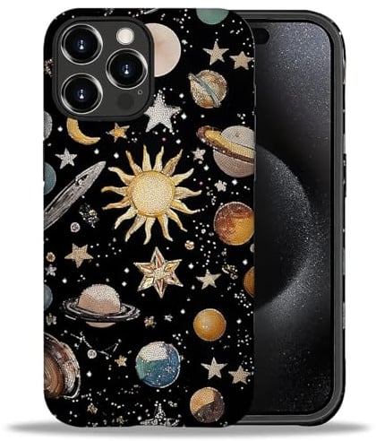 artslion Cute Handyhülle für für iPhone 15 Promax hülle 6,7 Zoll, Planet Muster Stoßfest Kratzfest Schutzhülle für für iPhone 15 Promax