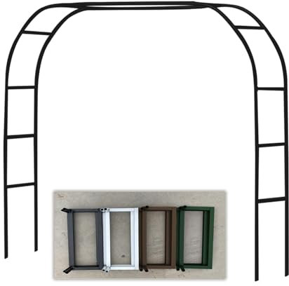 Generisch Rosenbögen Metall Torbogen Garten,Gartenbogen für Kletterpflanzen,Outdoor Rankhilfe Rankgitter Rankbogen Hochzeitsbogen mit Sockel Breit 1.4m,1.8m,2.4m,3.0m,3.5m(Schwarz,L300xW40xH220cm)