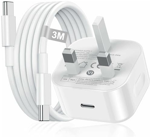 iPhone 15 16 Fast Charger Plug, 30W USB C Charger for iPhone 16e/16/16 Pro Max/16 Plus/15/15 Plus, iPad Air/Pro, iphone USB C Plug UK USBC Power Adapter Type C plug and 3M Fast Charging Cable Type C