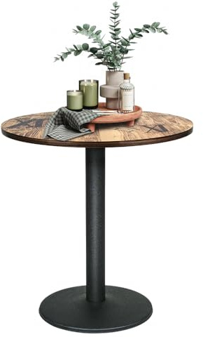 homewell φ70*72 cm Runder Esstisch, Klein Tisch Küchentisch, einfacher Kleiner Tisch für Küche, Esszimmer und Wohnzimmer, aus Spanplatte Speisetisch