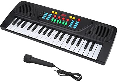 Zerodis 37 Touches Clavier électronique Piano, Jouet D'éducation Musicale Portable avec Microphone Musique éducative Clavier pour Enfants Débutants