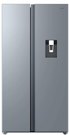 CANDY CNSQ2T918EWX, Frigorífico Side by Side, Ancho 91cm, Capacidad 523L, Motor Inverter, Total No Frost, Dispensador Agua, 2 Cajones Verduleros, Control Digital Interno, Iluminación LED, 37DB, Inox