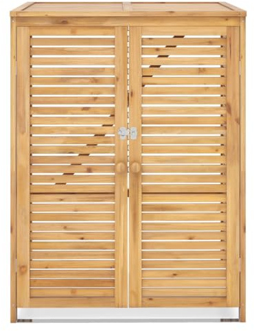 Abri à Poubelle 86 x 70 x 114 cm avec Couvercle ouvrable et Ventilation Design en Bois de Sapin Naturel 20_0010019