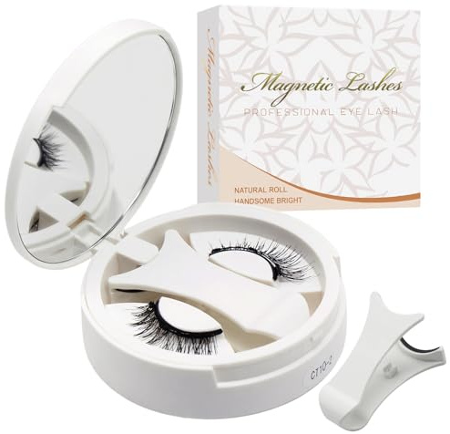 Magnetische Wimpern ohne Eyeliner mit Applikator - Wiederverwendbare Wimpern ohne Kleber - Magnet Wimpern Set - Einfach zu tragen und zu entfernen