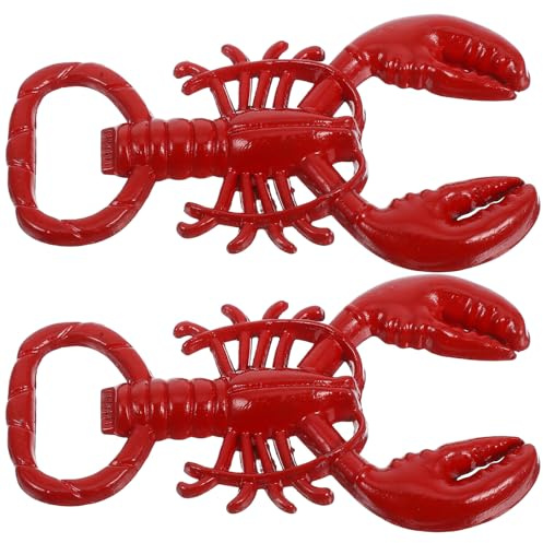 EXAOMBLE 2pcs Lobster Shape Bottle Openers Red Zinc Alloy Metal Beer Openers Portable Lightweight Kitchen and Bar Tools for Home and Pub Use