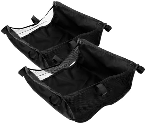 Kinderwagen Korb Unten 2stücke Oxford Stoff Organizer Schwarz 30x30x10cm | Verschleißfest, Leicht zu Montieren, Große Kapazität, Aufbewahrung für Wagen und Buggy, für Ausflüge