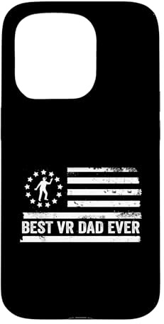 Hülle für iPhone 15 Pro Virtual-Reality-VR-Headset, US-amerikanische Flagge, patriotisches Retro-Design