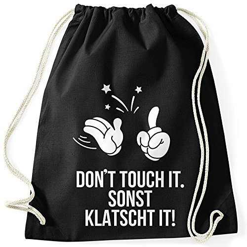 MoonWorks Turnbeutel - Don't Touch It Sonst Klatscht It schwarz Unisize