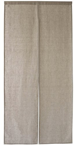 Sunnyday Vorhang, 100 % Leinen, japanischer Noren-Wandteppich, graubeige, für jede Art von Raum (B x H): 33,5 x 66,9 cm