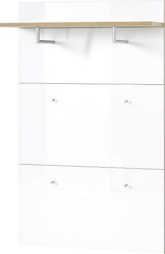 Germania Garderobenpaneel 3973-242 GW-TELDE, in Navarra-Eiche-Nb./Weiß, Korpus mit Glasfronten, 89 x 144 x 30 cm (BxHxT)