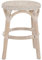 Korb-Outlet Hocker aus natürlichem Rattan/Rattanhocker Rund/Beistell-Hocker/Schemel (Vintage Weiss)