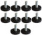 AERZETIX: Pieds vérin de Meuble réglable Ajustable Noir M8 à Visser Ø32 H28mm C42478 (10 pièces)