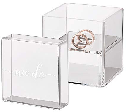Lillian Rose RA850 Ringkissen aus transparentem Acryl, 3,25 x 3,25 x 3,15 cm