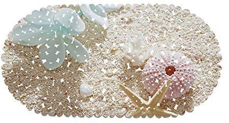 Morbuy Badezimmer Duschmatten Dusche rutschfest, Badematte Rutschmatte mit Saugnäpfe Duscheinlage Antibakteriell Anti-Rutsch-Badewanneneinlage, Seestern Muschel (35 * 70cm,Pink)