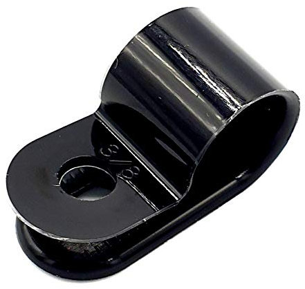 100 x 5mm Plastic Electrical Cable Pipe P-Clips Nylon Black Clamps