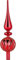 Christbaumspitze Dekoriert 31cm Glas Tannenbaumspitze Weihnachtsbaumspitze Merry Red - rot