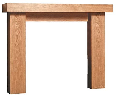 Electric or Gas Wooden Oak Timber Chunky Mantel Piece Mantle Fire Surround Fireplace Large 55.5