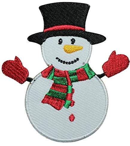 Aufnäher / Bügelbild mit Schneemann-Motiv, bestickt, für Kleidung etc.