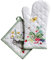 Maison d' Hermine Printemps Ensemble de gants de four de 19 x 33 cm et maniques de 20 x 20 cm, 100 % coton, pour barbecue, cuisson, four, micro-ondes, grillades, printemps/été, Pâques