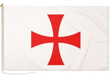 Duraflag Banderas de 90 x 60 cm de la Cruz Roja Templaria de los Caballeros Templarios con cuerda y Toggled