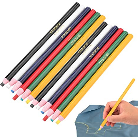Crayon Tailleur Stylo,12 pièces Crayons de couleur, Stylo Marqueur en Tissu, crayon de marque de couture stylo effaçable tailleur couturière artisanat marquage tailleurs craie pour tissu