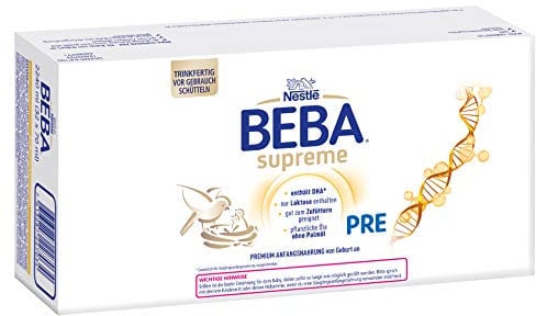 Nestlé BEBA SUPREME PRE Anfangsmilch: trinkfertige Portionsflaschen, mit Omega 3, 32er Pack (32 x 70ml)
