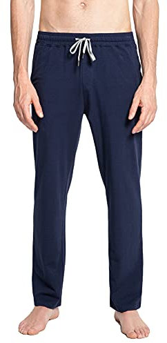 MaaMgic Herren Leichte Yogahose Jogginghose Baumwolle atmungsaktiv Trainingshose, Navy Blau, M