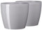 Tymar Pot de Fleurs, Pot de Plantes en Plastique, Lot de 2, Forme Ronde, Cache-Pot (Gris, ø 21 cm)