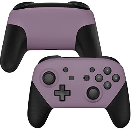 eXtremeRate Coque de Remplacement pour Nintendo Switch Pro Manette, Coques Avant Arrière pour Manette Switch Pro Coque Customisé Violet Grisâtre Foncé Manette Non Inclus