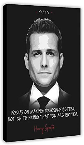 Poster mit Zitaten von Harvey Specter aus der TV-Serie, Wandkunst, Dekordruck, Gemälde für Wohnzimmer, Schlafzimmer, Dekoration, Rahmen: 60 x 90 cm