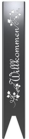 tuning-art EW100 Gartenstecker Gartenschild Willkommen | Garten Deko |Abkantung | 120cm x 21cm