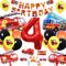 48 Stück Feuerwehr Deko Kindergeburtstag, Feuerwehr Geburtstag Deko 4 jahre Junge, Feuerwehr Luftballons 4 Kindergeburtstag, Feuerwehr Deko 4. Geburtstag Junge, Happy Birthday Deko für Feuerwehr Party